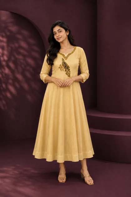 Aira Gold Aari Work, Stone Work Kurti