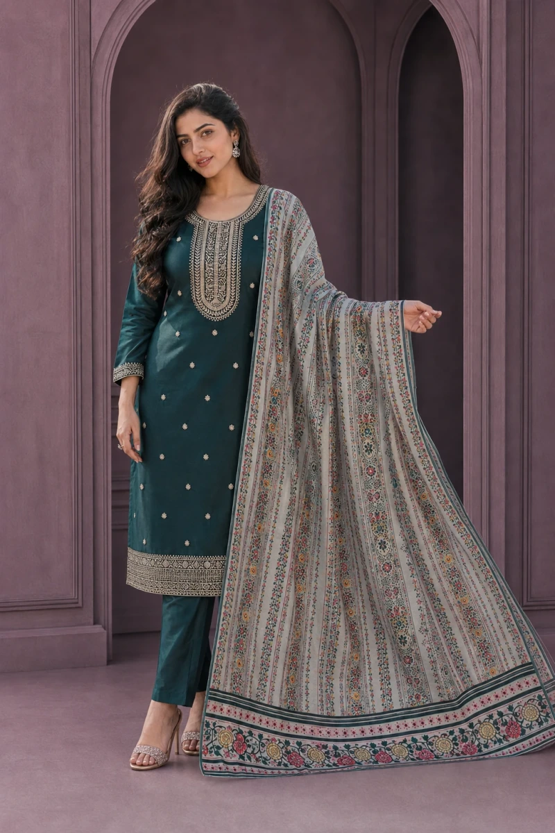Naira Embroidered Chudithar Set