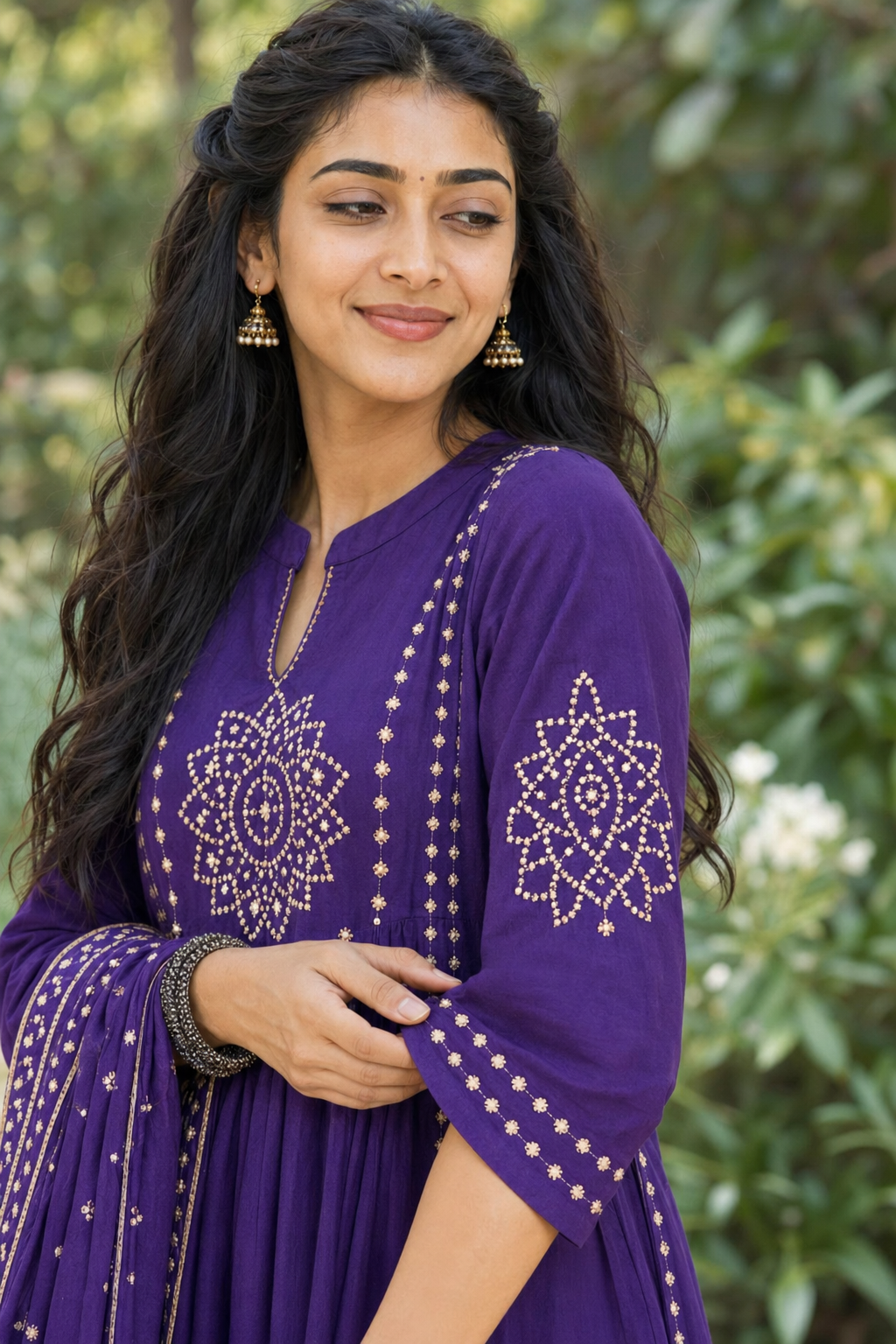 ZHURI Blue, Wine 3 Piece Chudithar Set